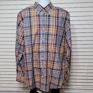 Peter Millar Men's Long Sleeve Multi Plaid Button Down Shirt Size L